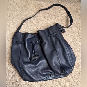 Rag & Bone Navy Leather Drawstring‎ Bucket Bag